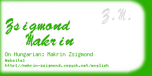 zsigmond makrin business card